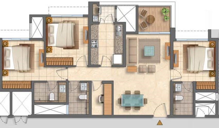 3 BHK 1465 Sq. Ft. Apartment