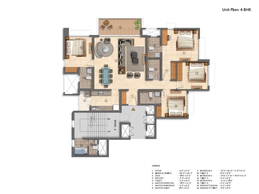 4 BHK 1965 Sq. Ft. Apartment