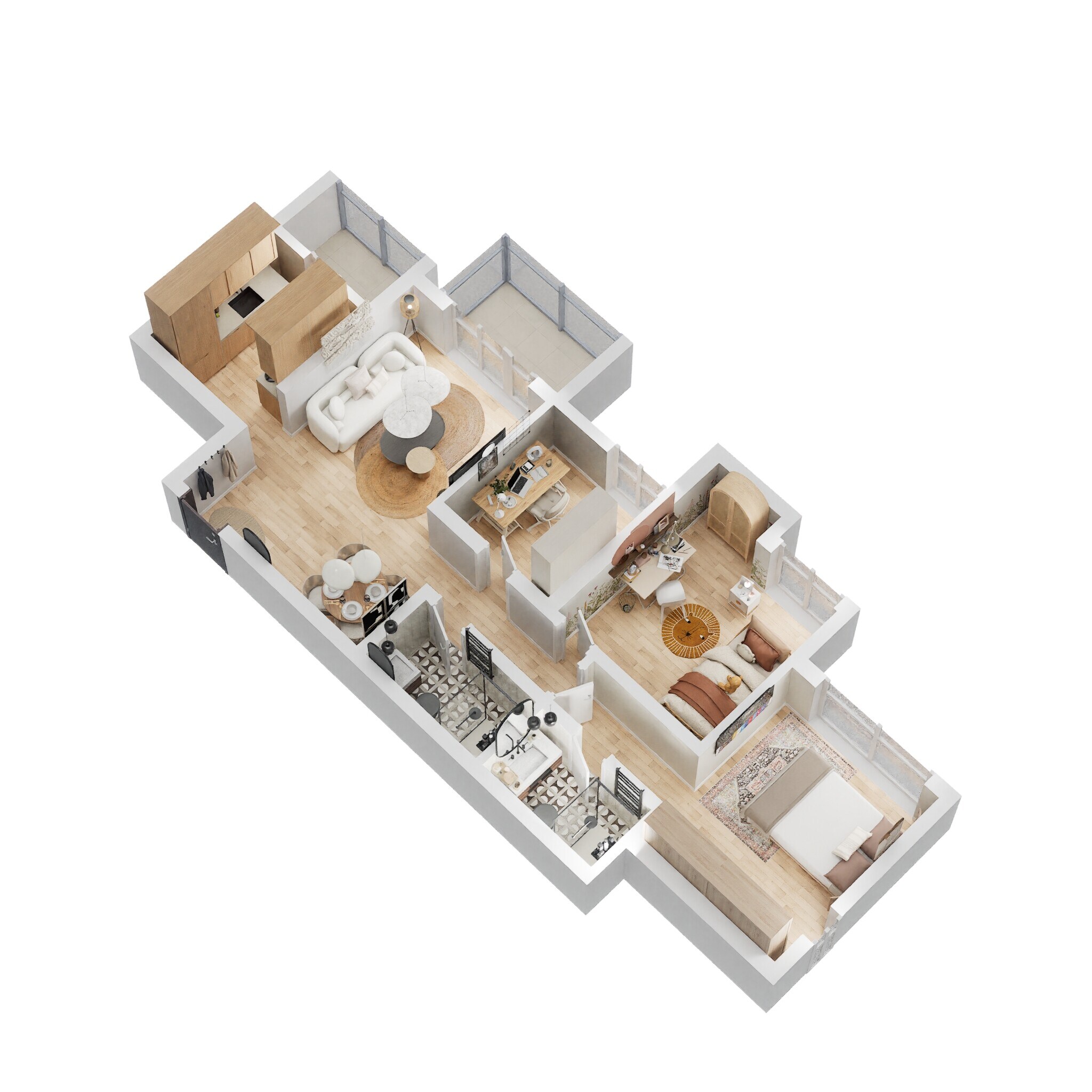 3 BHK 960 Sq. Ft. Apartment