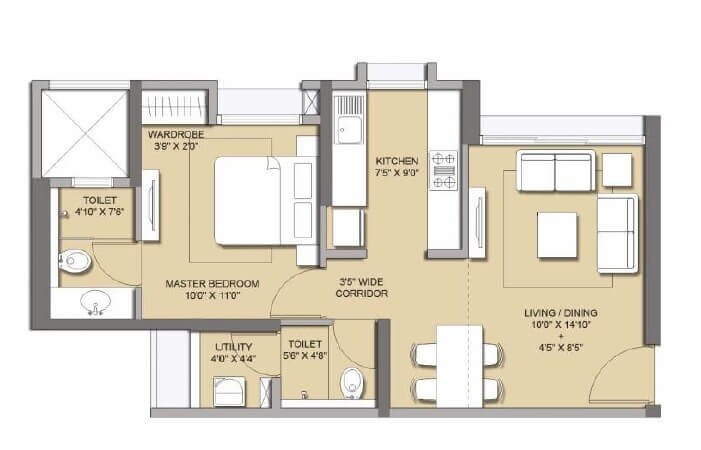  1 BHK Apartment at Lodha Casa Maxima, Mira Road – for Rent
