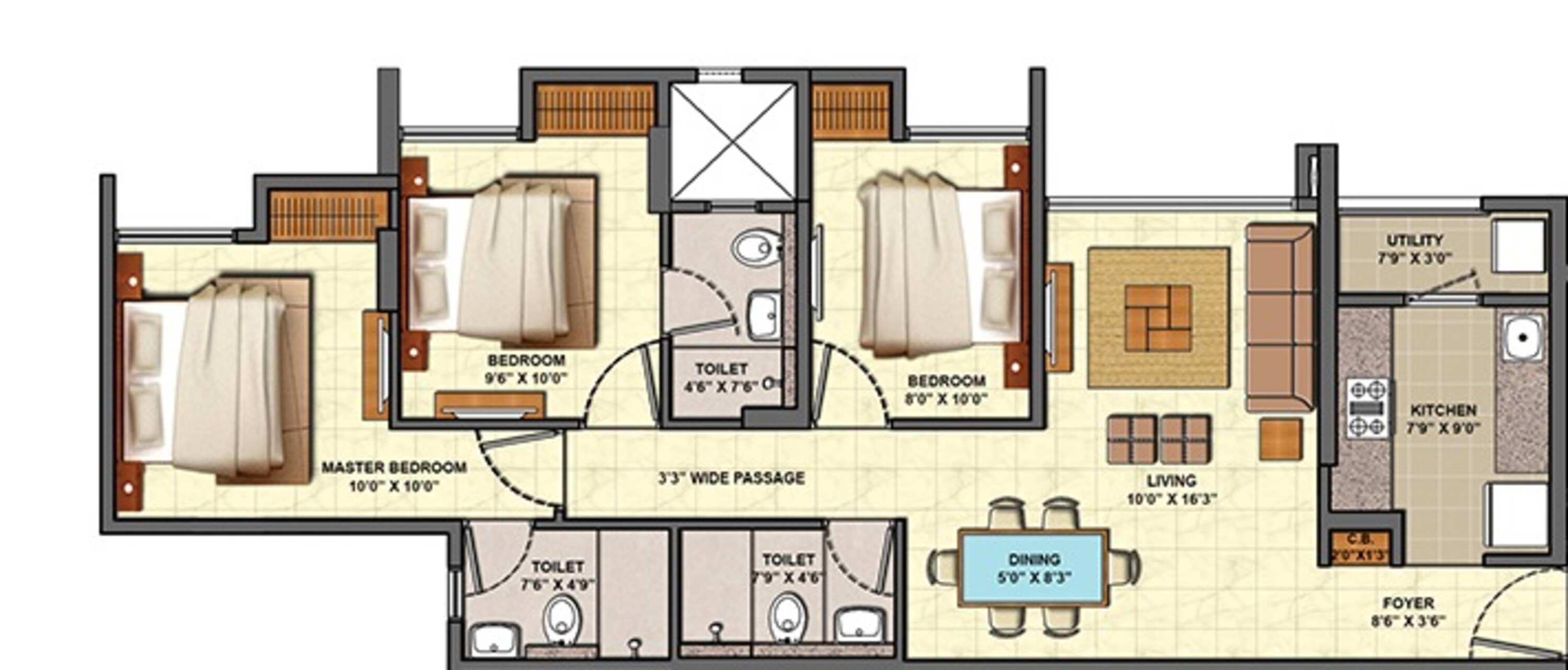 lodha codename celebration apartment 3bhk 845sqft 41