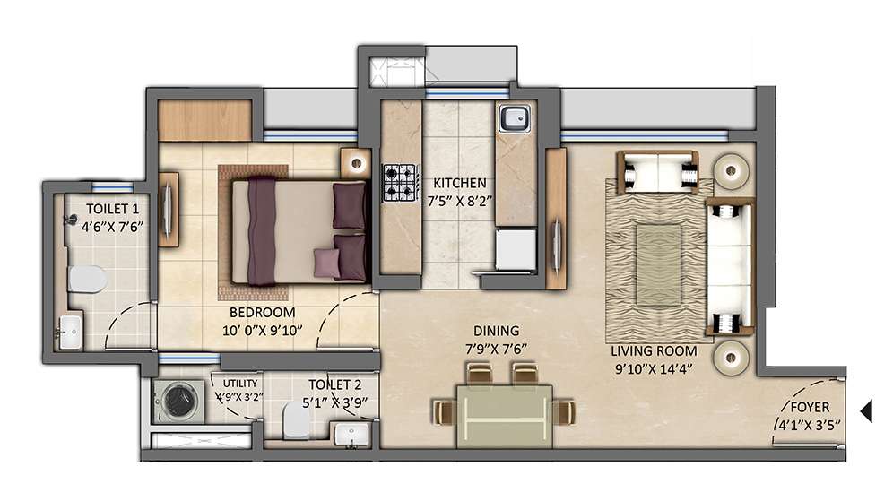 1 BHK 720 Sq. Ft. Apartment in Lodha Codename Fortune Forever