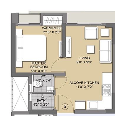 1 BHK 248 Sq. Ft. Apartment in Lodha Codename Golden Ticket