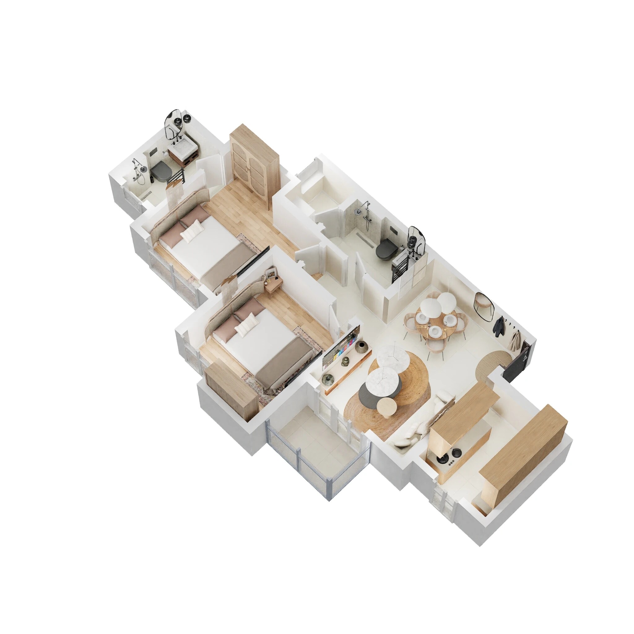 2 BHK 572 Sq. Ft. Apartment