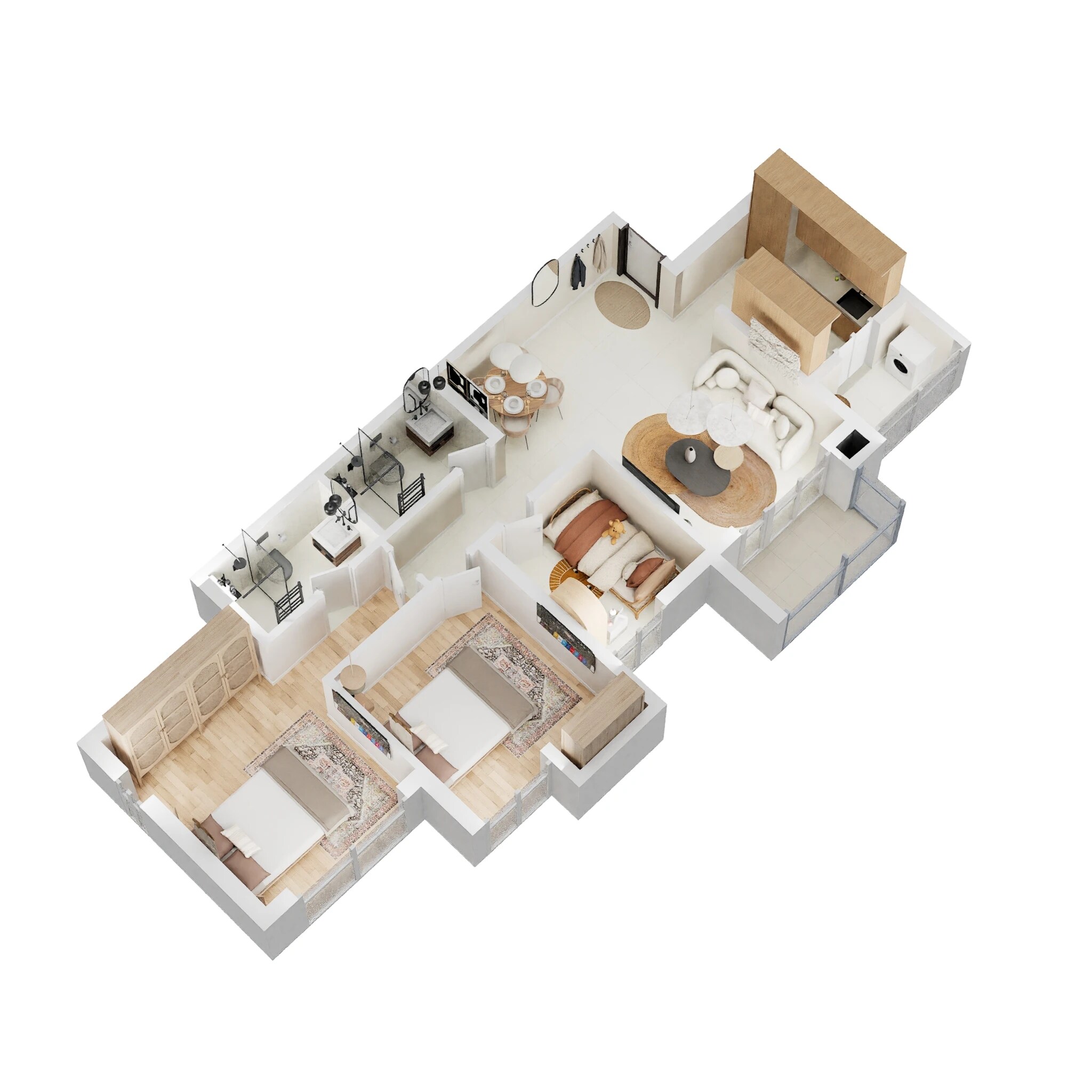 3 BHK 960 Sq. Ft. Apartment