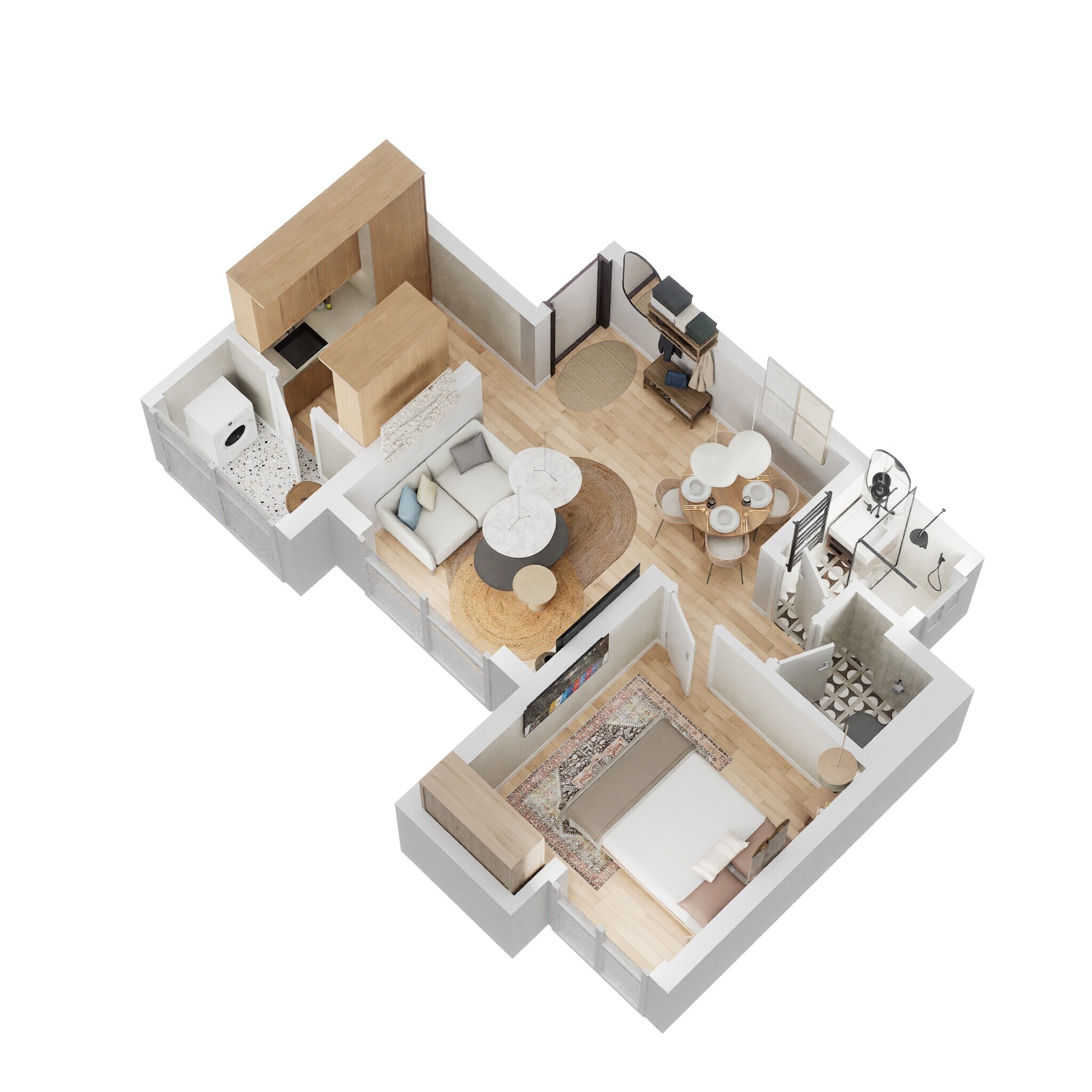 Floor plan of 1 BHK 443 Sq. Ft. Apartment in Lodha Codename Smart Buy, Thane