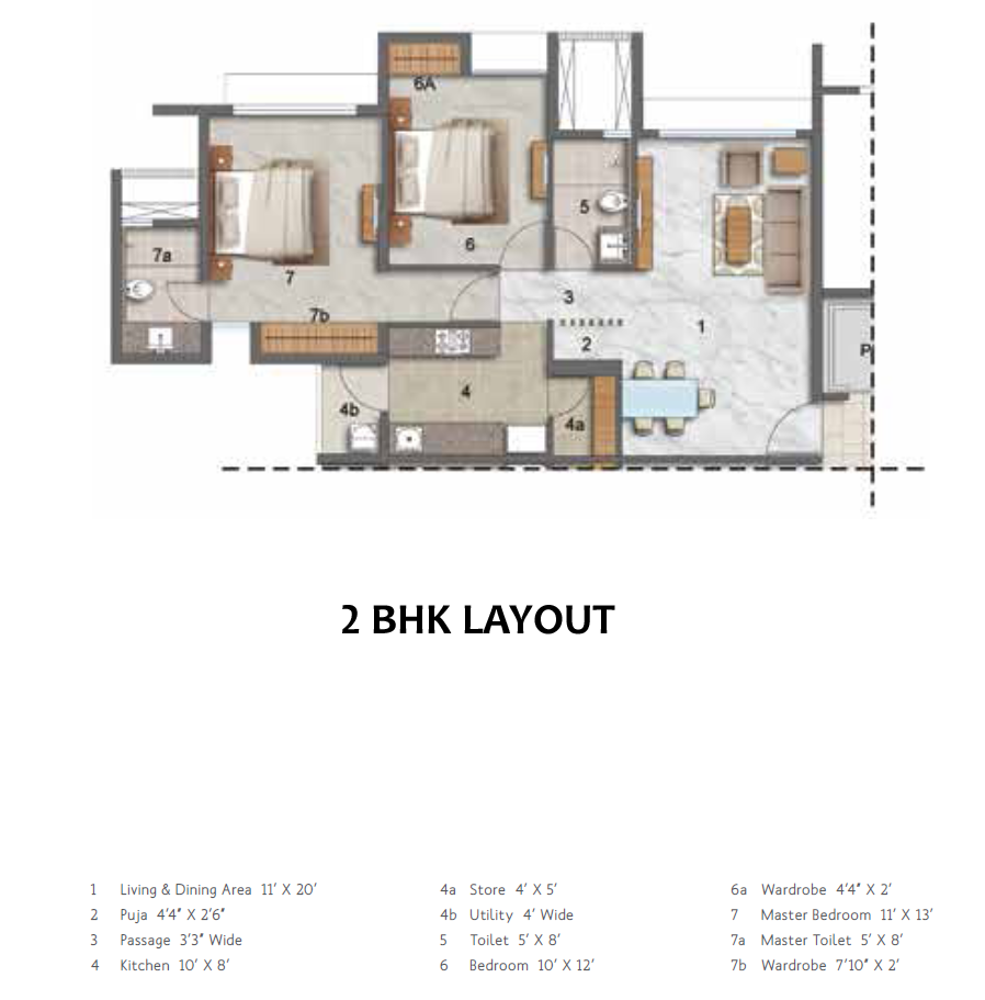 2 BHK 1260 Sq. Ft. Apartment in Lodha Codename The Ultimate