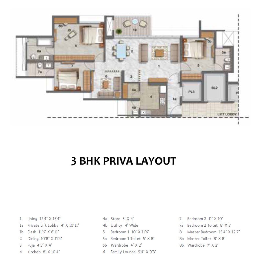 3 BHK 2079 Sq. Ft. Apartment