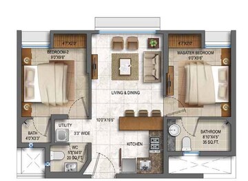 2 BHK Apartment at Lodha Crown Quality Homes, Majiwada – for Sale