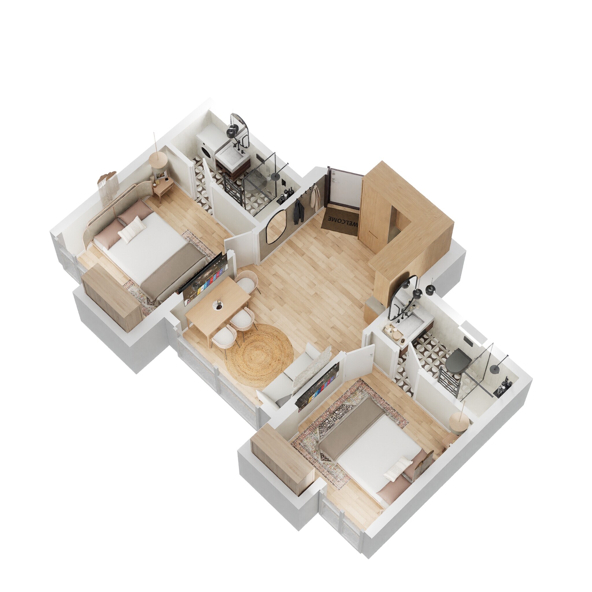 2 BHK 397 Sq. Ft. Apartment