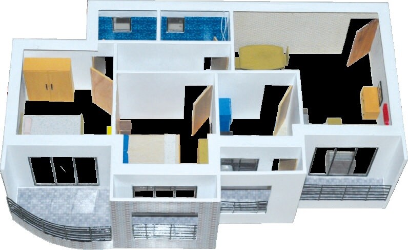 Floor plan of 2 BHK 542 Sq. Ft. Apartment in Lodha Freshia, Thane