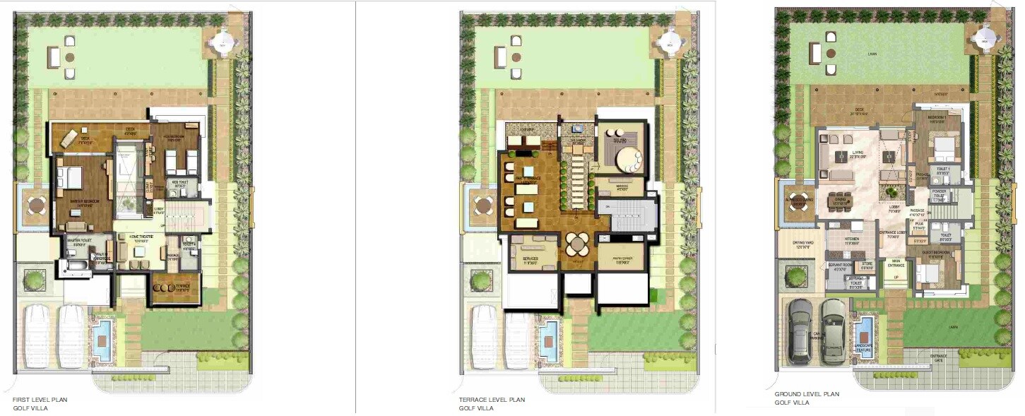 Floor plan of 4 BHK 4320 Sq. Ft. Villa in Lodha Golflinks Villas, Thane
