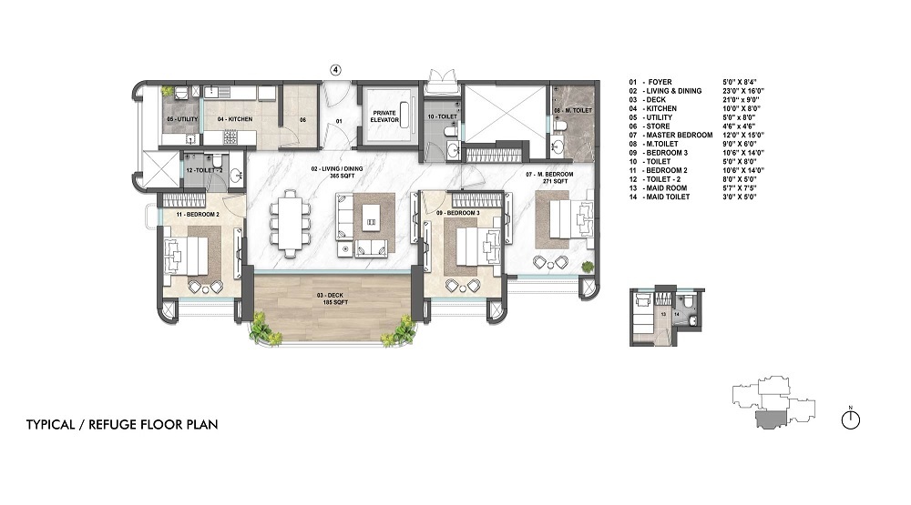 3 BHK 1577 Sq. Ft. Apartment in Lodha Hanging Garden Palava