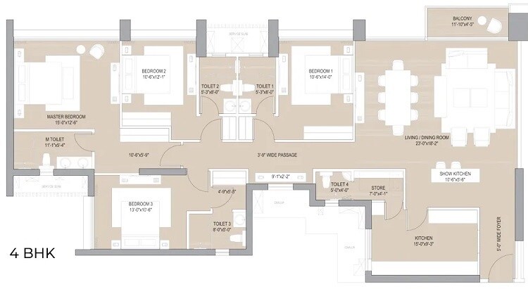 Other, lodha-high-end 4 Bedroom 1550 Sq.Ft. Apartment In Kapur Bawdi Thane 6810116