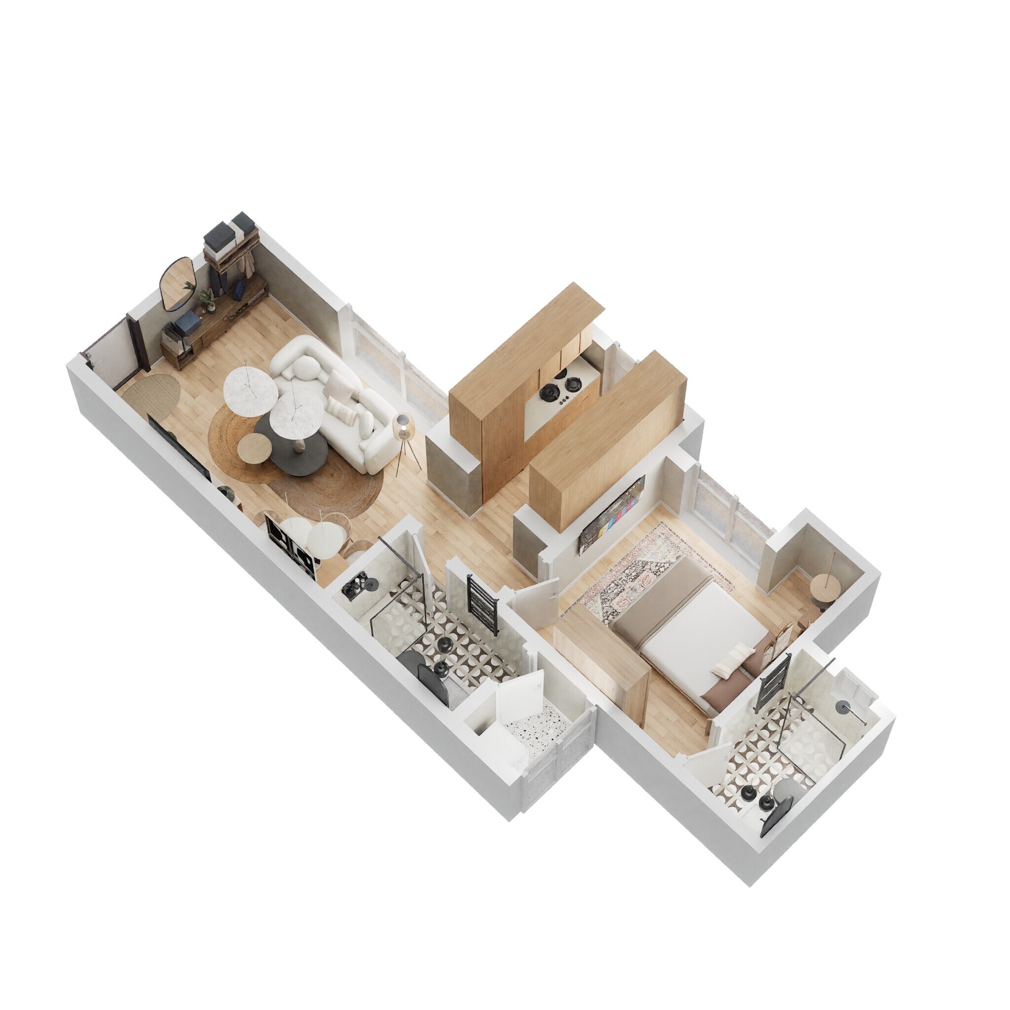 Floor plan of 1 BHK 333 Sq. Ft. Apartment in Lodha Palava Allura C and D, Thane