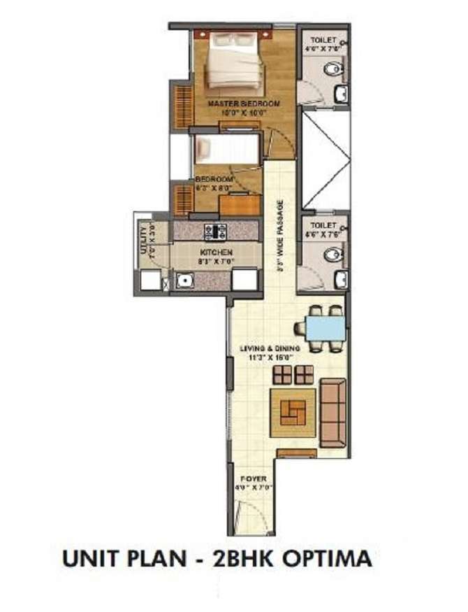 2 BHK 523 Sq. Ft. Apartment in Lodha Palava Casa Savanna