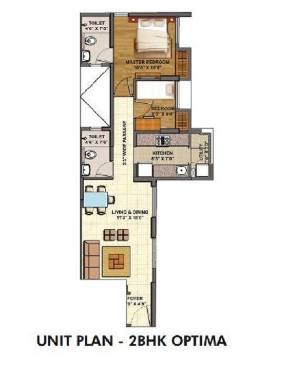 1 BHK 583 Sq. Ft. Apartment