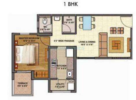 1 BHK 783 Sq. Ft. Apartment in Lodha Palava Downtown