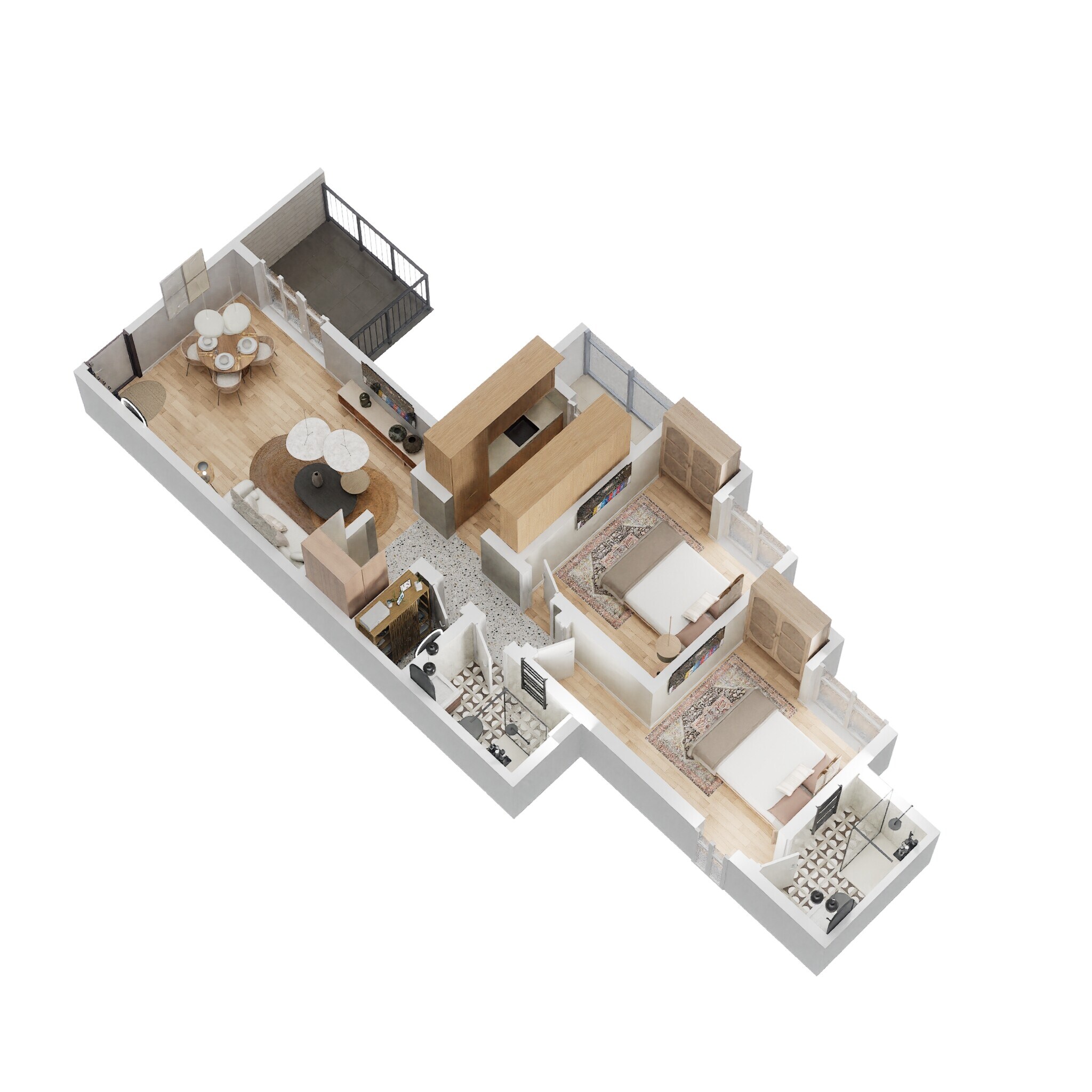 2 BHK 628 Sq. Ft. Apartment