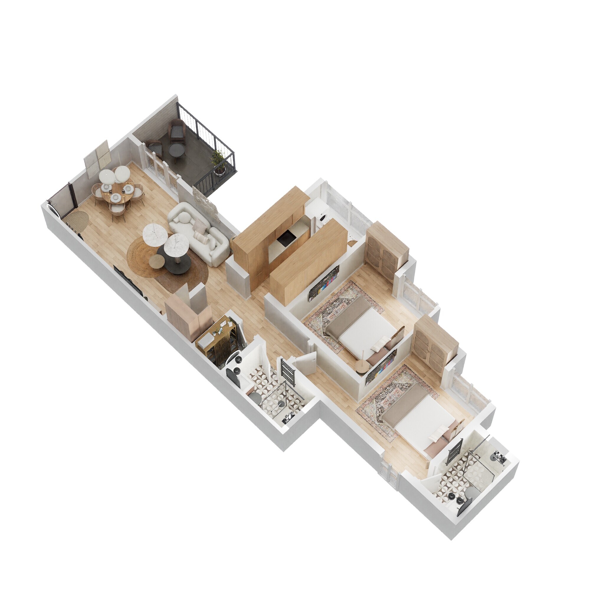 2 BHK 628 Sq. Ft. Apartment