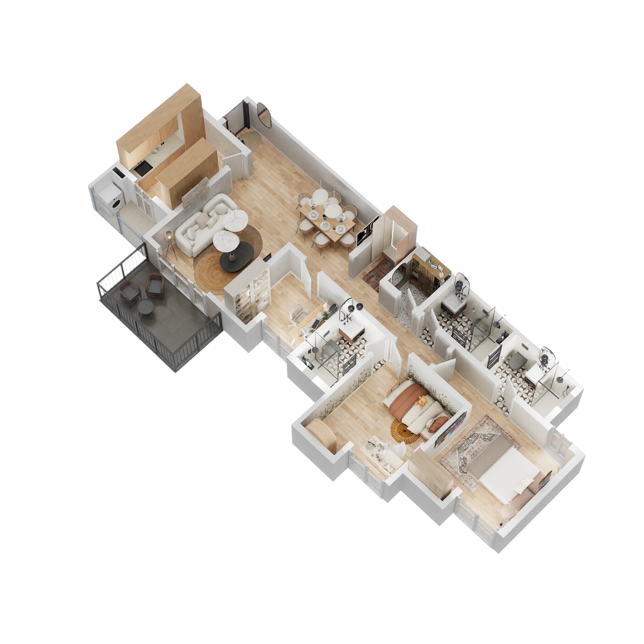 3 BHK 960 Sq. Ft. Apartment