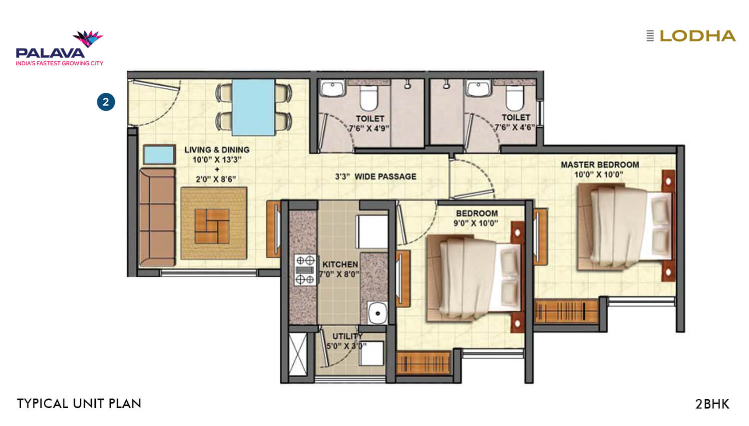 2 BHK 585 Sq. Ft. Apartment