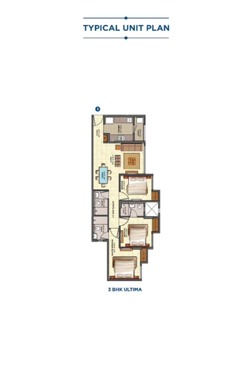 3 BHK 846 Sq. Ft. Apartment