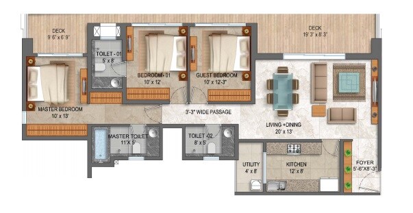 Other, lodha-palava-serenity-b 3 Bedroom 1100 Sq.Ft. Apartment In Dombivli East Thane 8718040