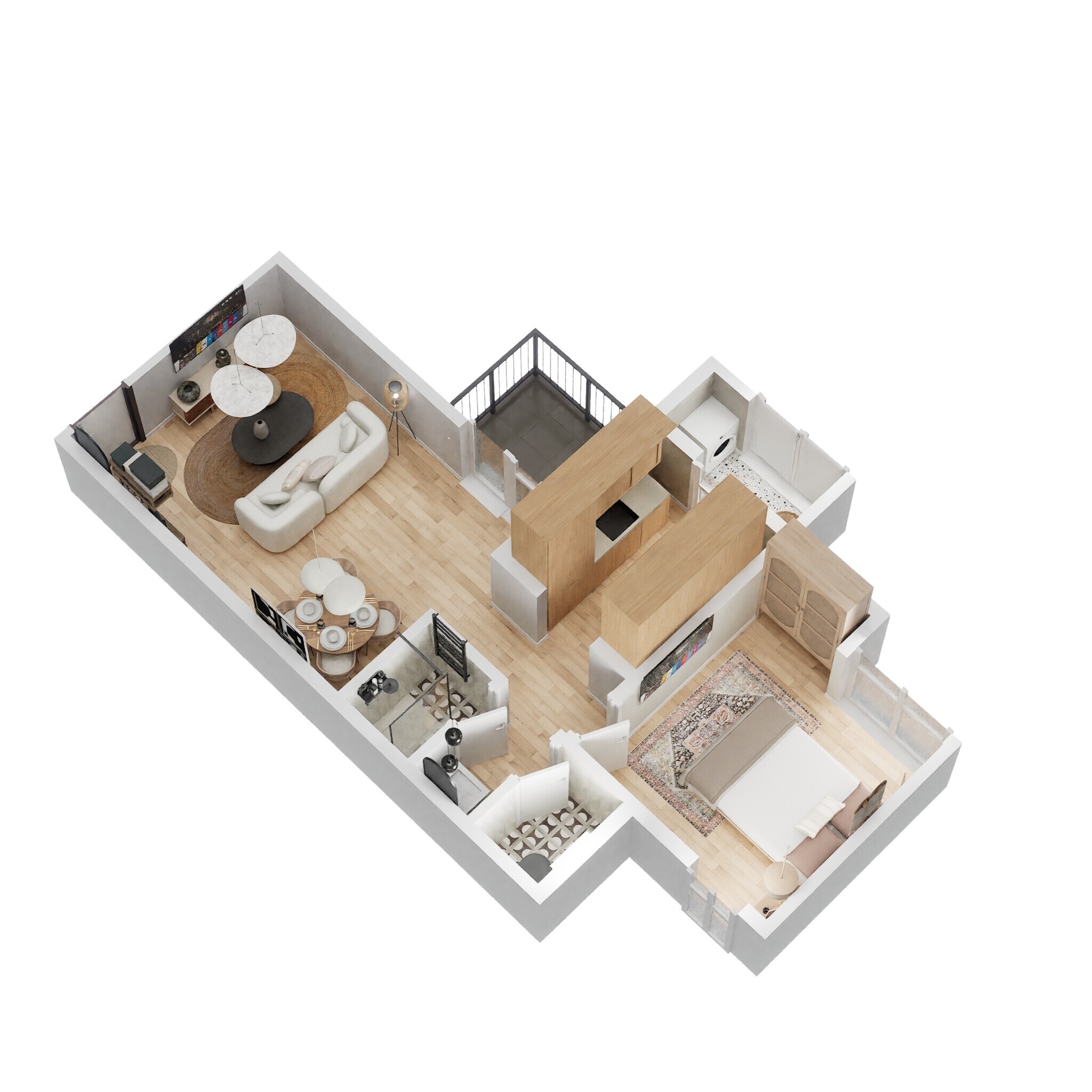 Floor plan of 1 BHK 425 Sq. Ft. Apartment in Lodha Palava Verdana A To D, Thane