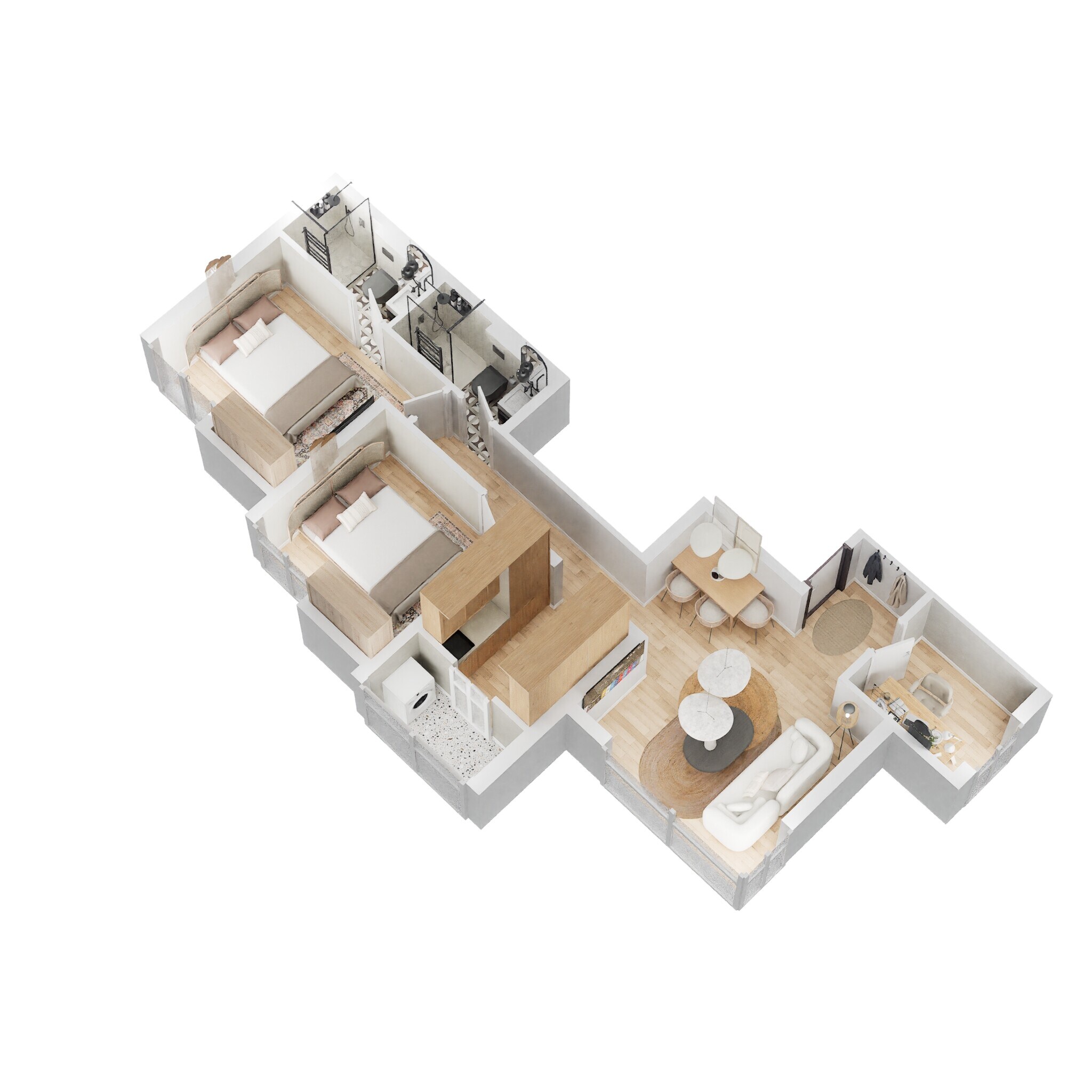 Floor plan of 2 BHK 640 Sq. Ft. Apartment in Lodha Palava Verdana A To D, Thane