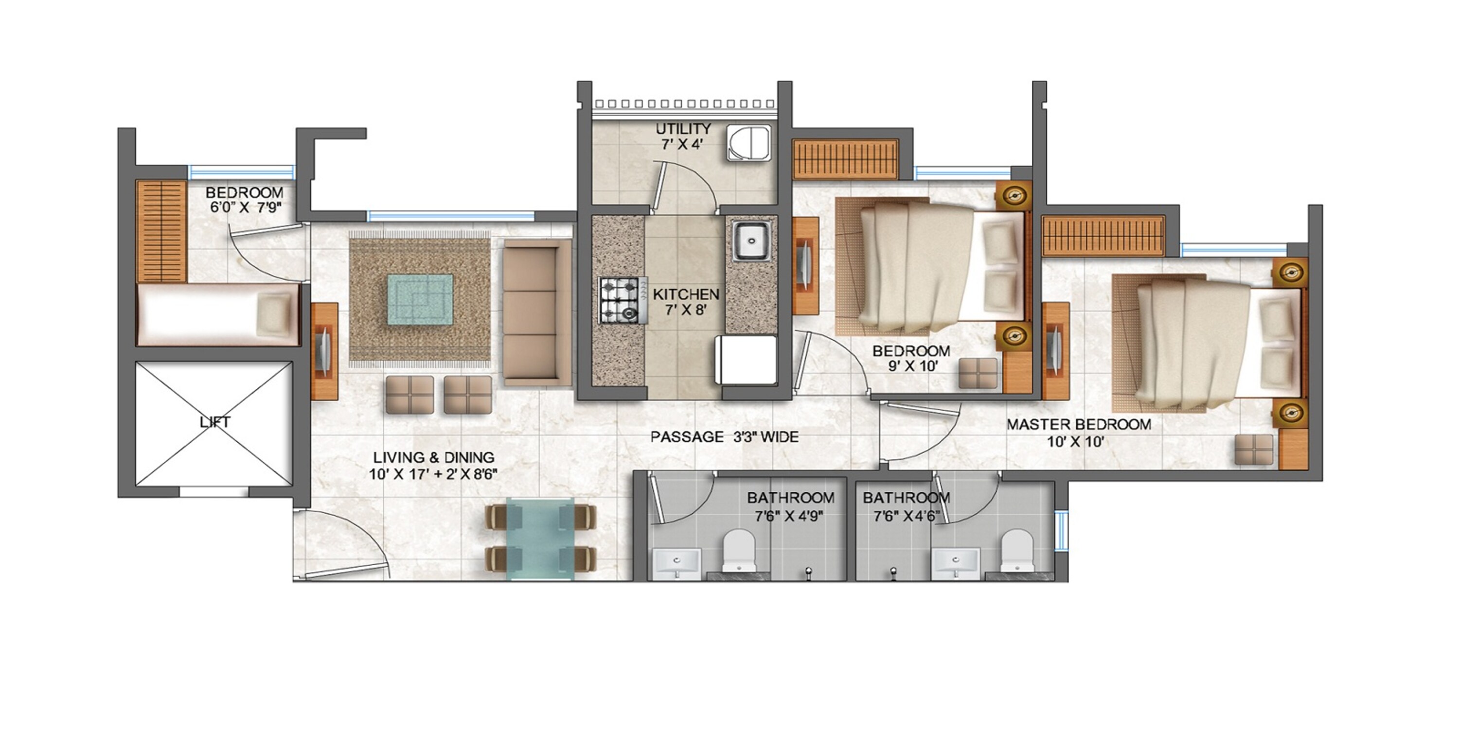 lodha prime square apartment 3bhk 920sqft41