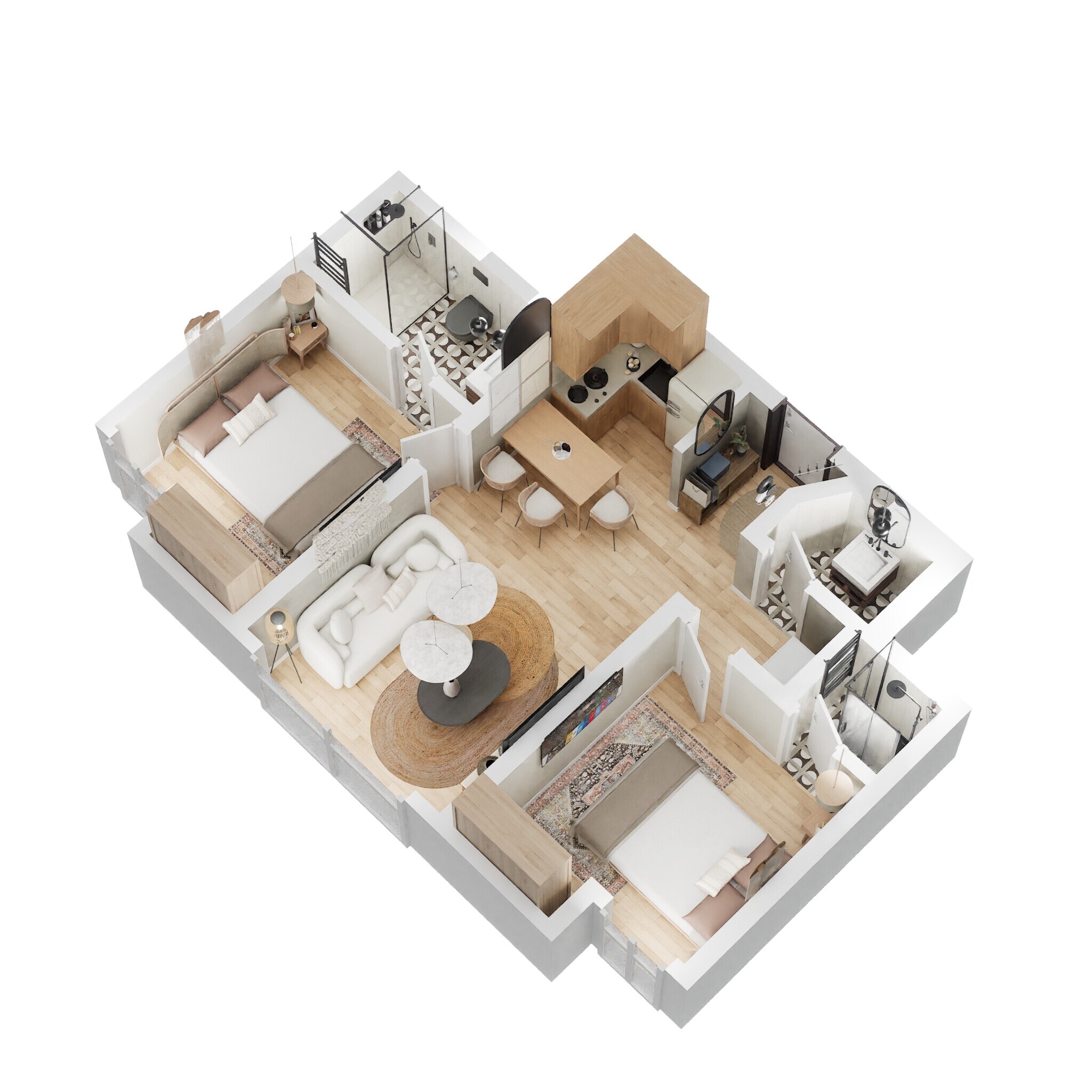 Floor plan of 2 BHK 554 Sq. Ft. Apartment in Lodha Quality Home Tower 5, Thane