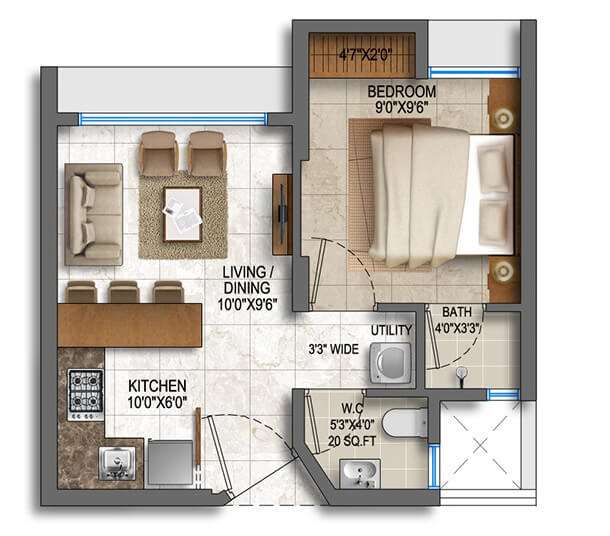 Other, lodha-crown-quality-homes 1 Bedroom 285 Sq.Ft. Apartment In Majiwada Thane 7770723