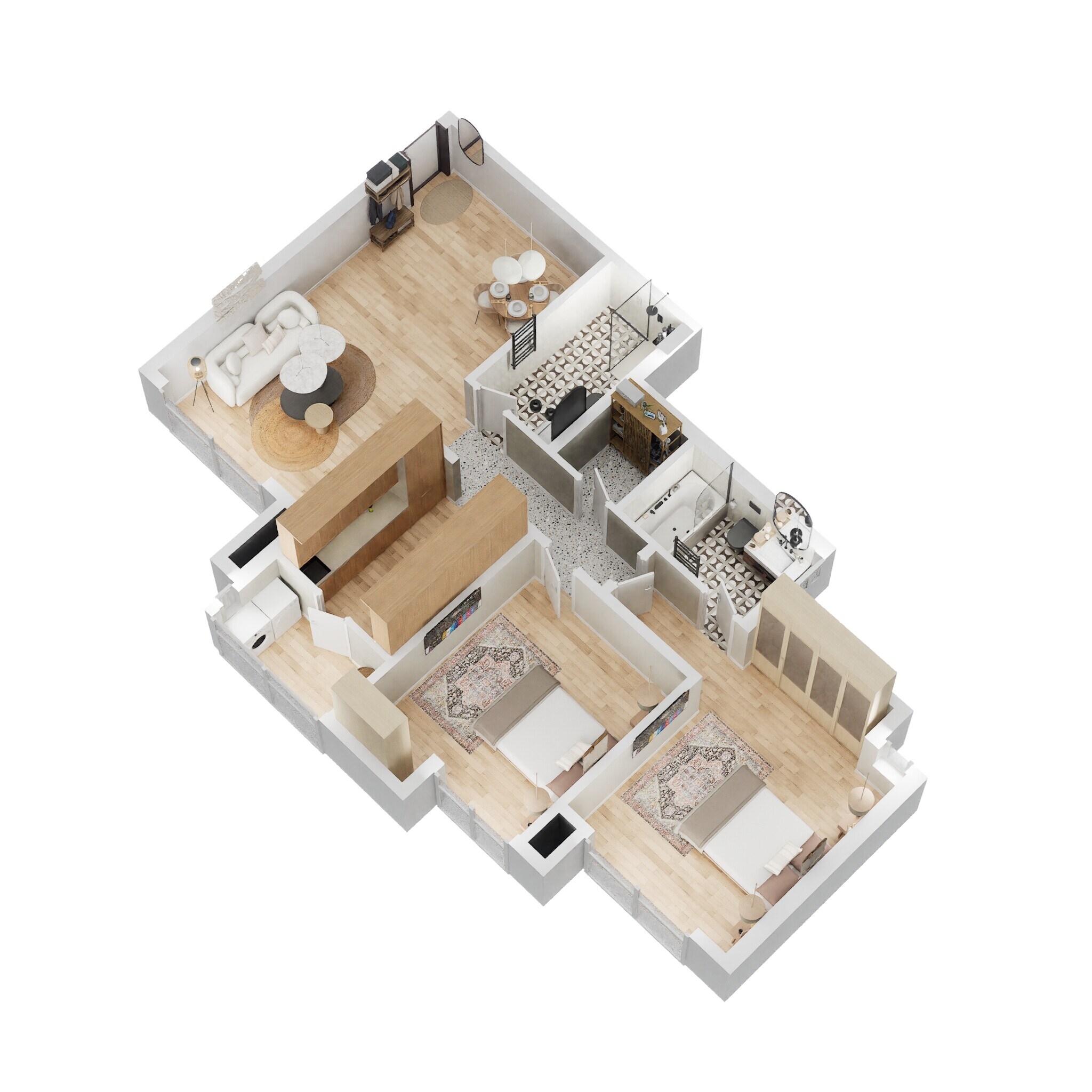 2 BHK 612 Sq. Ft. Apartment