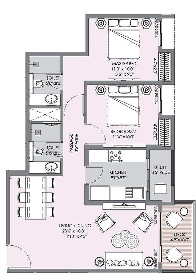 Other, lodha-sterling 2 Bedroom 781 Sq.Ft. Apartment In Kolshet Road Thane 7622925