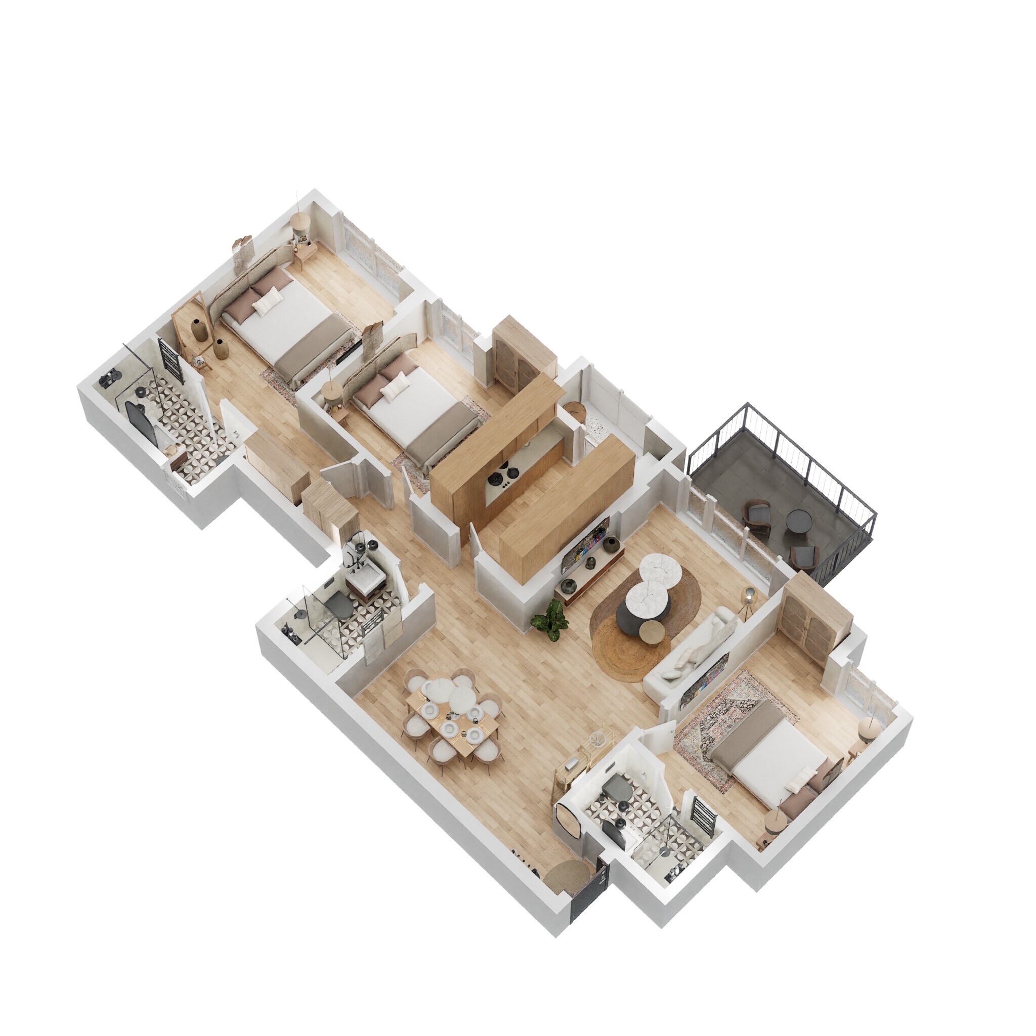 3 BHK 1256 Sq. Ft. Apartment