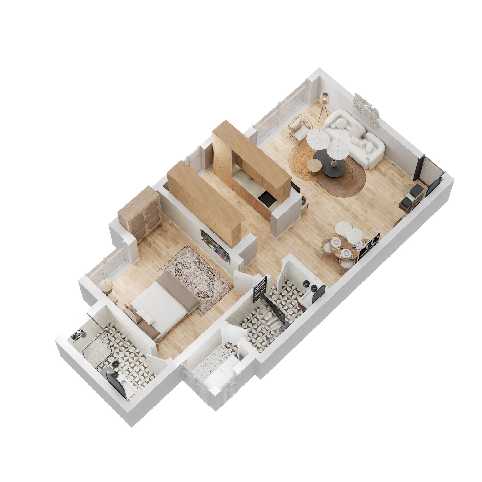 Floor plan of 1 BHK 320 Sq. Ft. Apartment in Lodha Upper Thane Meadows A, Thane