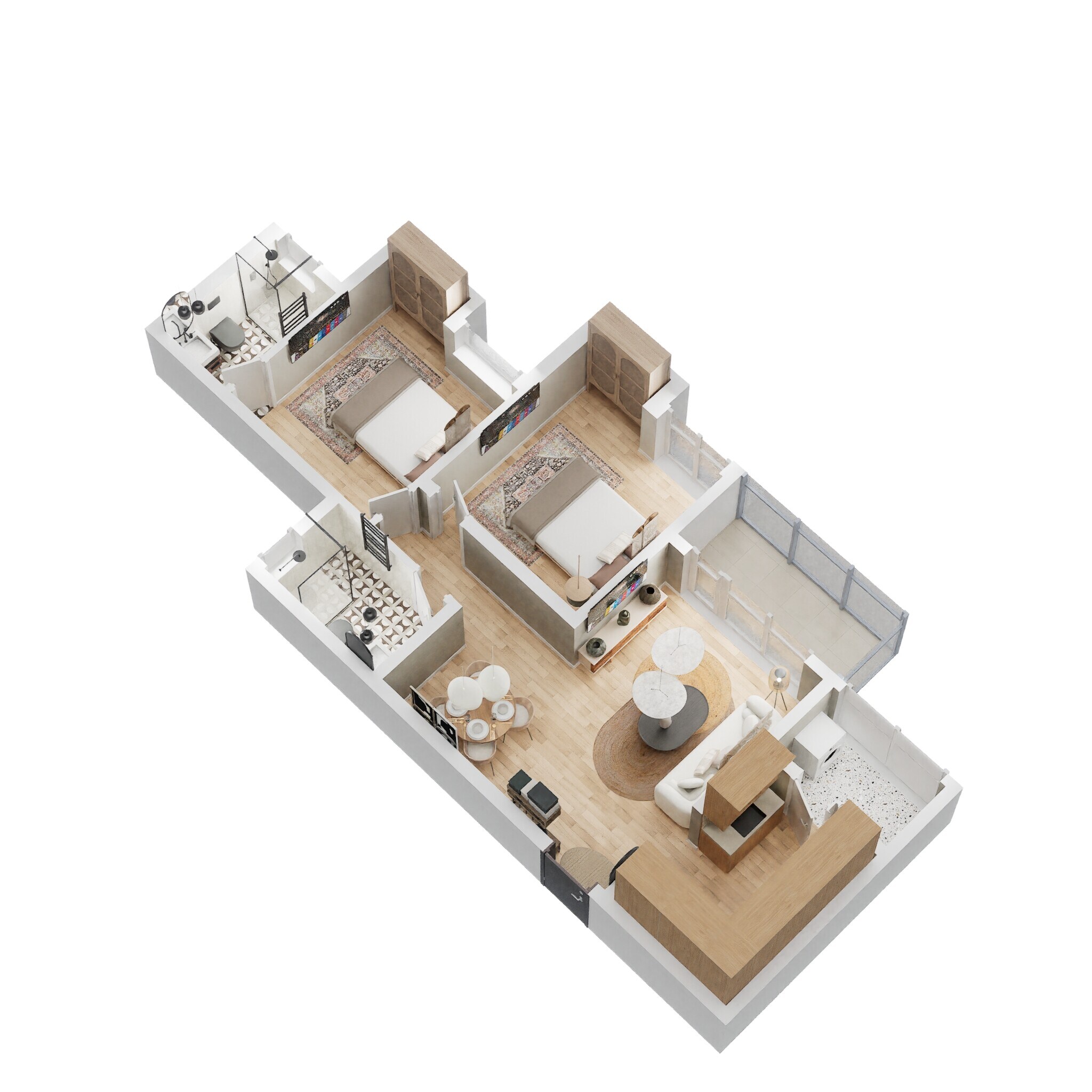 2 BHK 663 Sq. Ft. Apartment