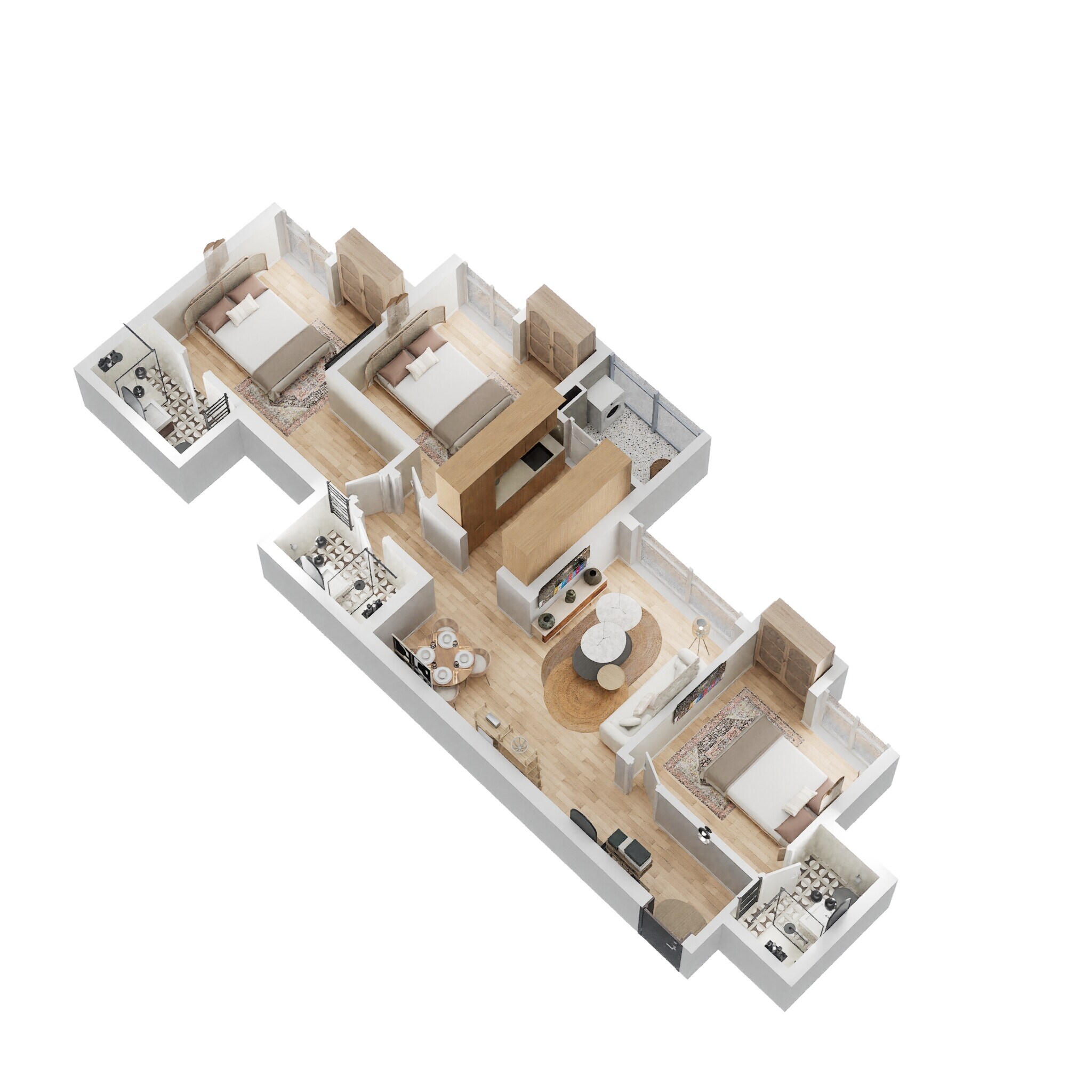 3 BHK 783 Sq. Ft. Apartment