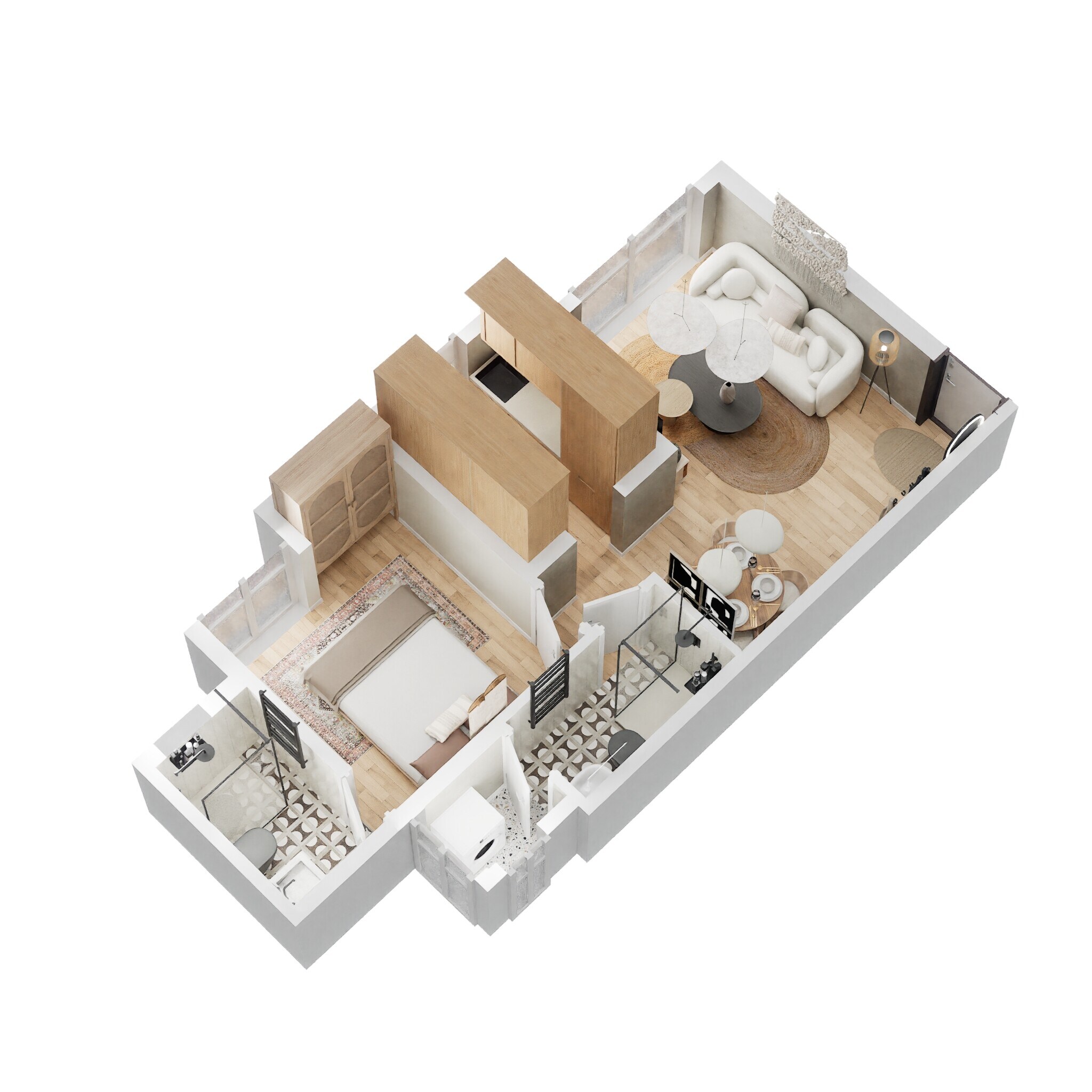 Floor plan of 1 BHK 404 Sq. Ft. Apartment in Lodha Upper Thane Woodlands C And D, Thane