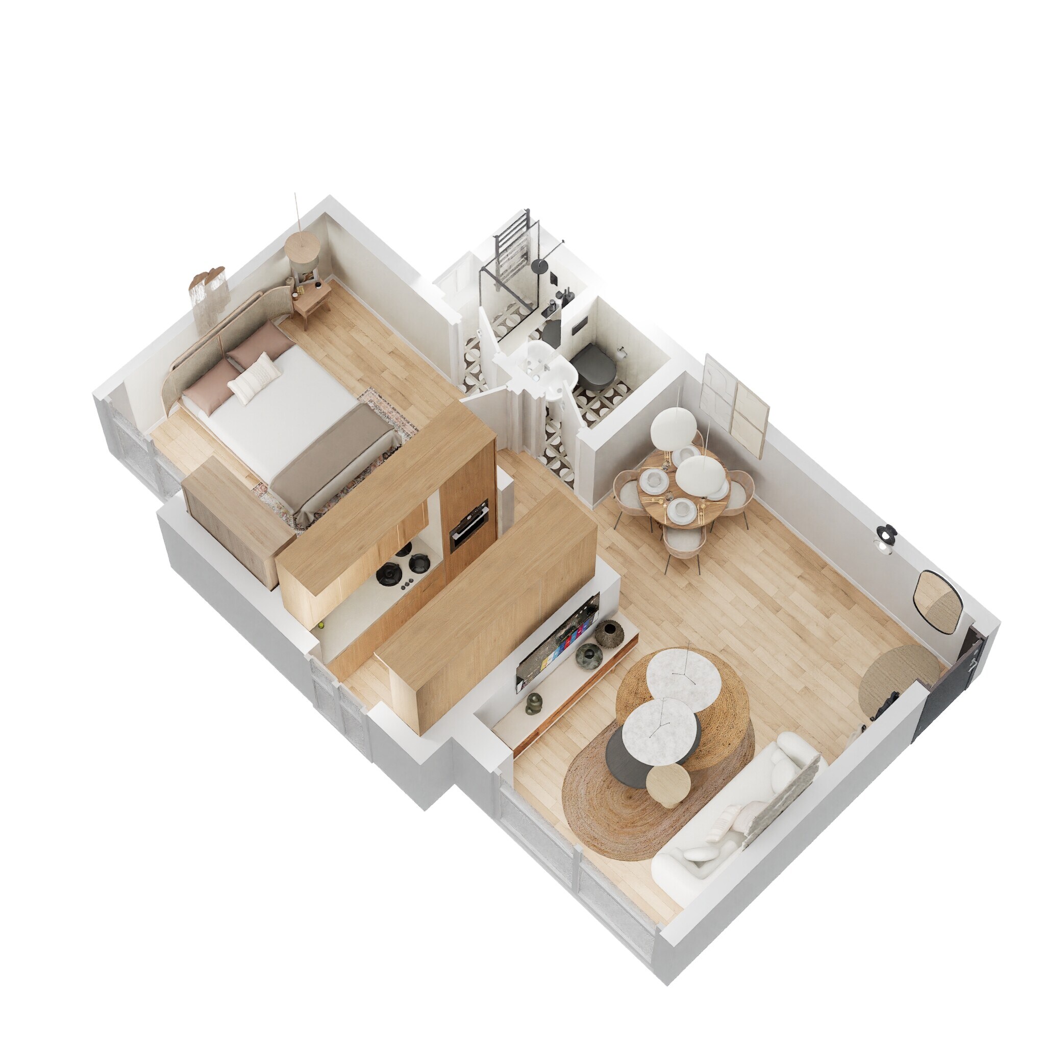 1 BHK 376 Sq. Ft. Apartment