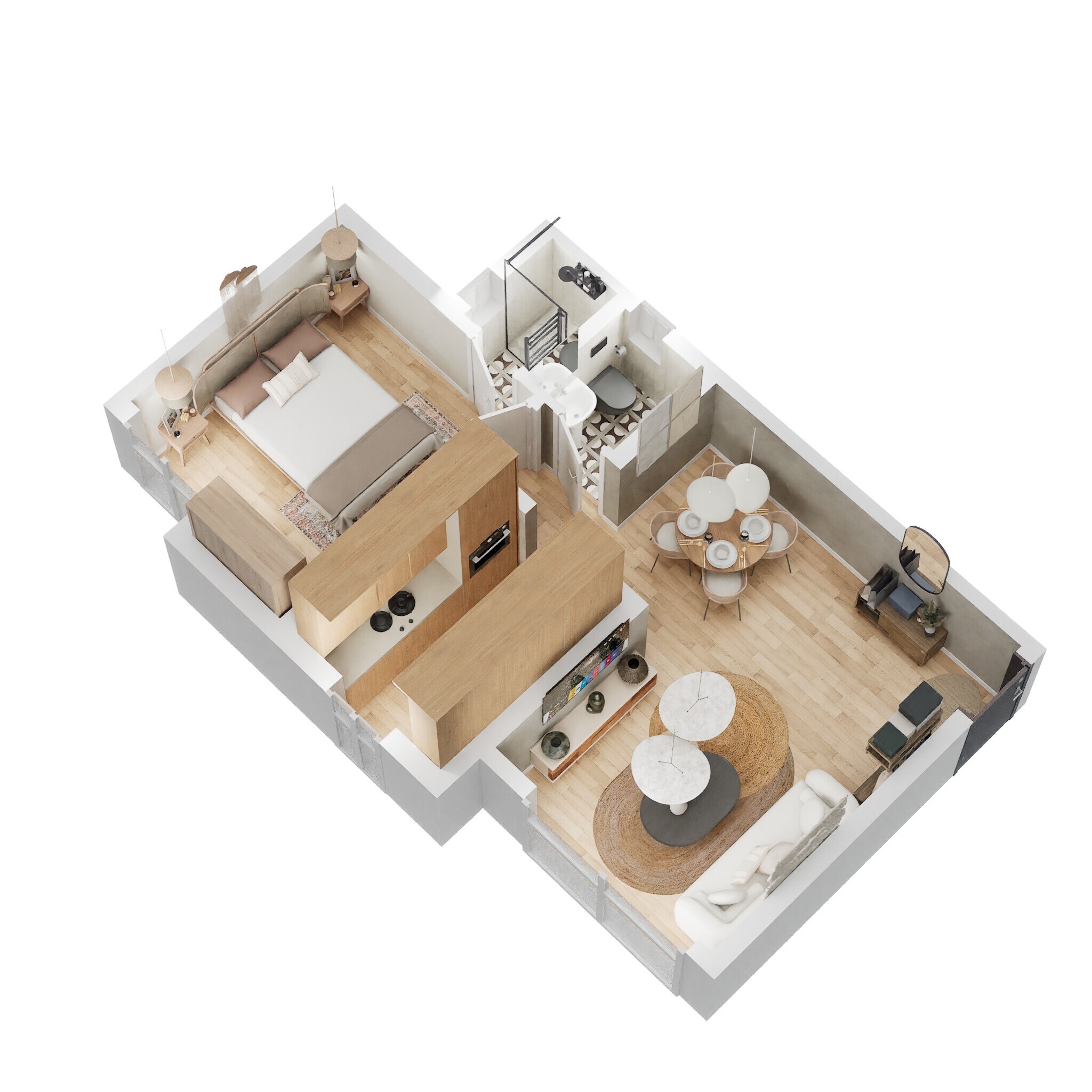 1 BHK 376 Sq. Ft. Apartment