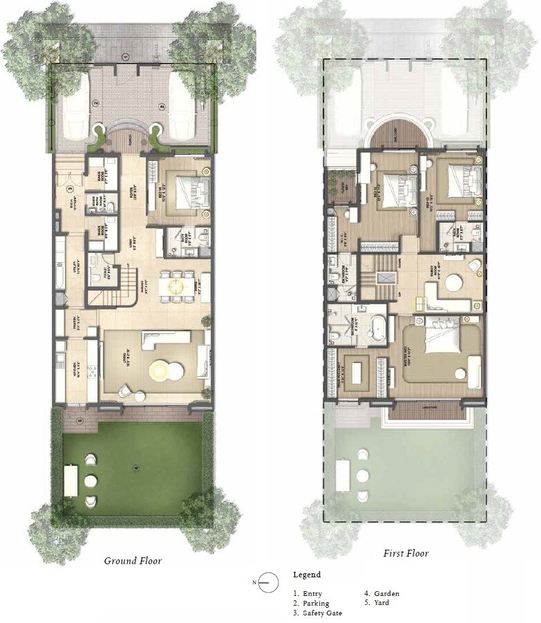 Floor plan of 4 BHK 3195 Sq. Ft. Villa in Lodha Villa Royale, Thane