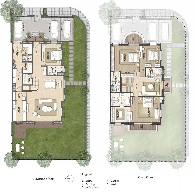 Floor plan of 4 BHK 3362 Sq. Ft. Villa in Lodha Villa Royale, Thane