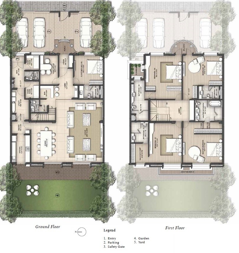 Floor plan of 5 BHK 4068 Sq. Ft. Villa in Lodha Villa Royale, Thane