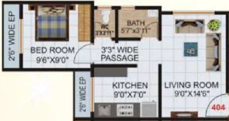 Lotus Vidhi Prem 1 BHK Layout