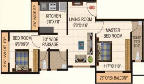 Lotus Vidhi Prem 2 BHK Layout