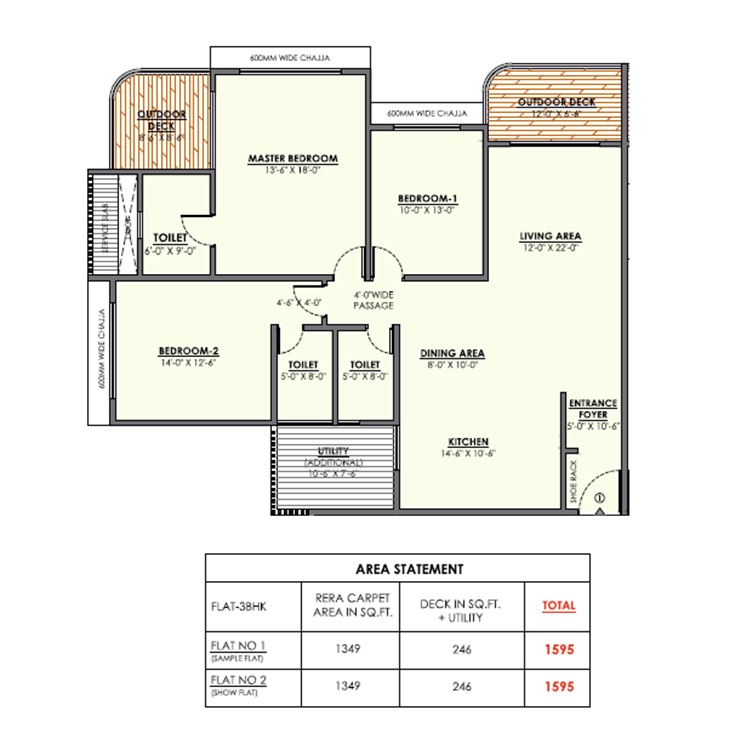 3 BHK 1349 Sq. Ft. Apartment in Maatr Infinity
