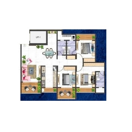 3 BHK 1175 Sq. Ft. Apartment in Maatr Skye