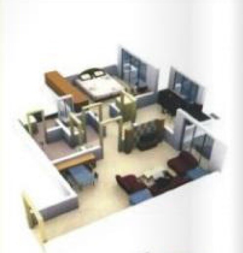 Floor plan of 1 BHK 365 Sq. Ft. Apartment in Maison Tarangan, Thane